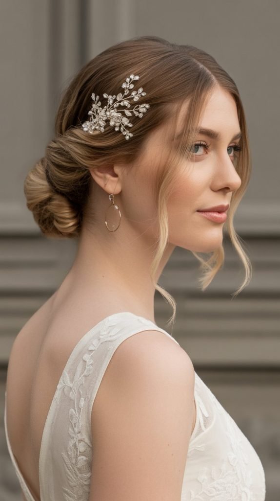 Low Side Bun with Face-Framing Pieces