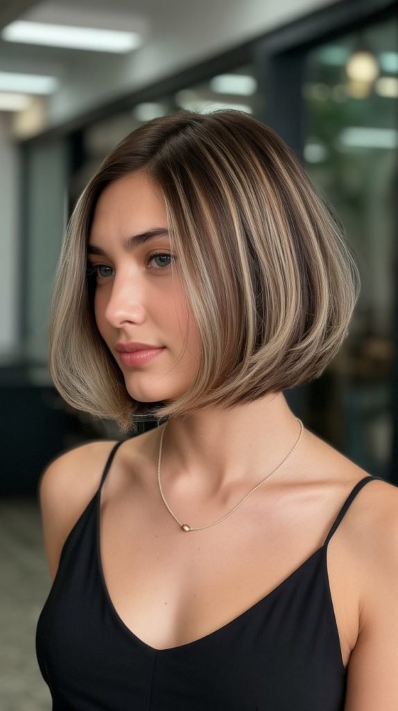 Layered Blunt Bob with Soft Graduation