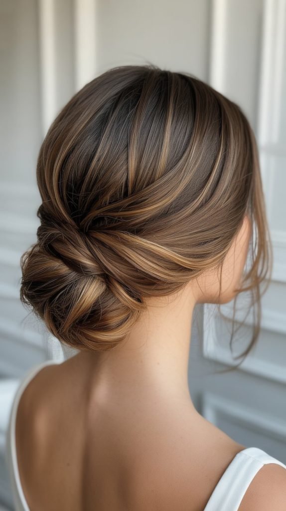 Brunette Balayage Updo Styling