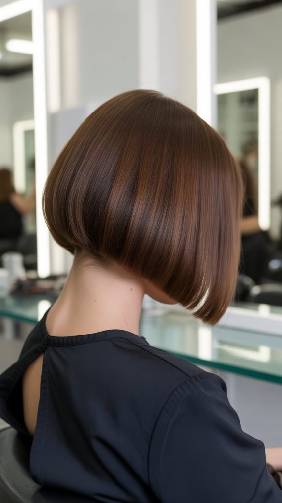 5. Inverted A-Line Bob with Nape Taper