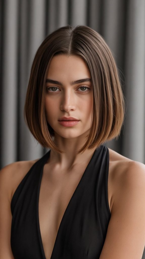  Sleek Lob with Curtain Fringe