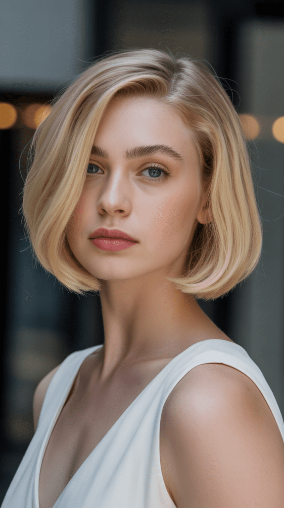 Graduated Blonde Bob with Elegant Proportion