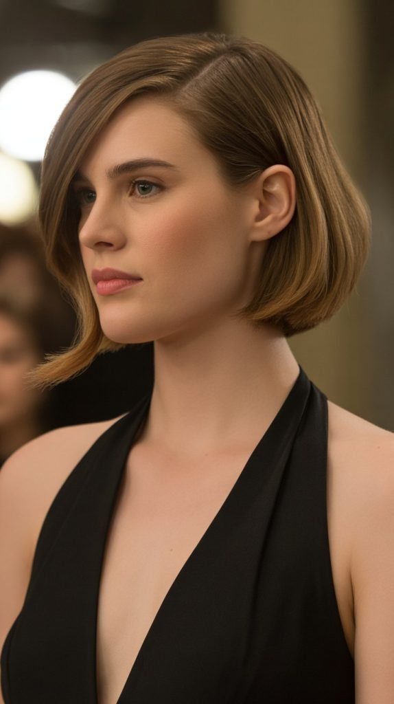 Layered Bob with Deep Side Part