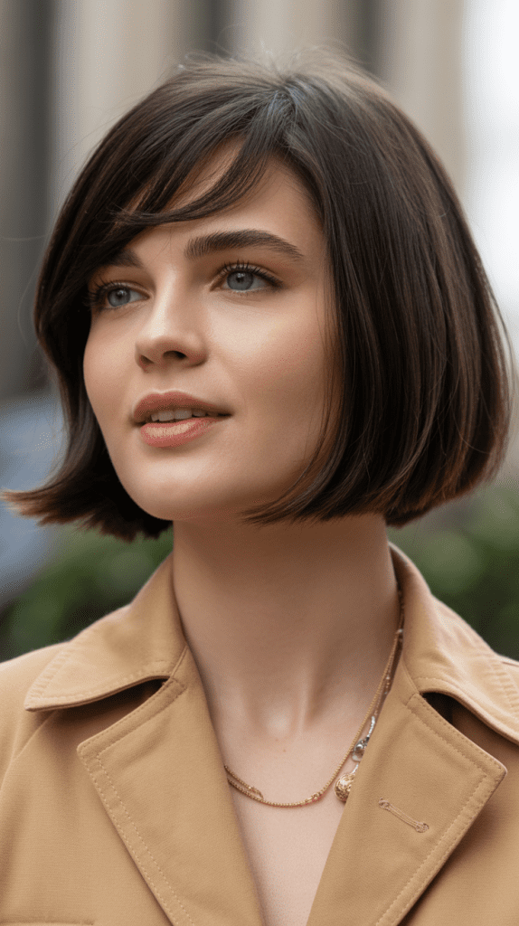 French Bob with Side-Swept Bangs