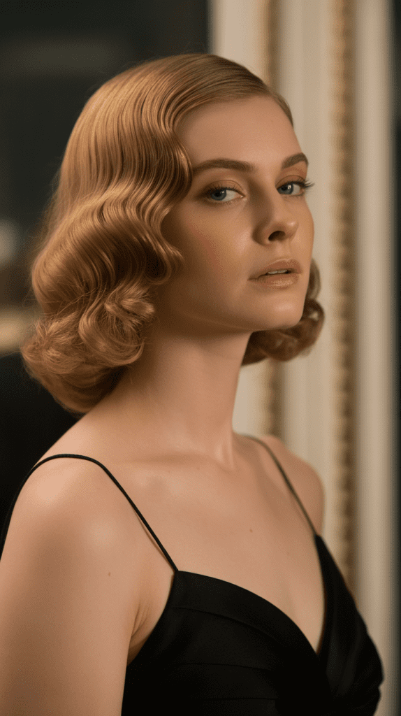 Soft Angled Bob with Finger Waves