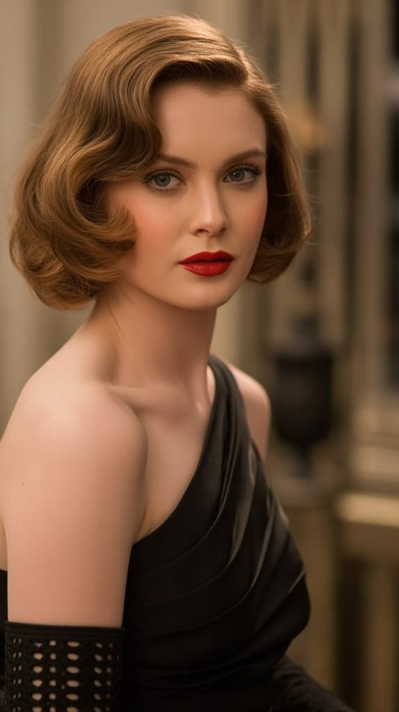 Stacked Bob with Vintage Waves