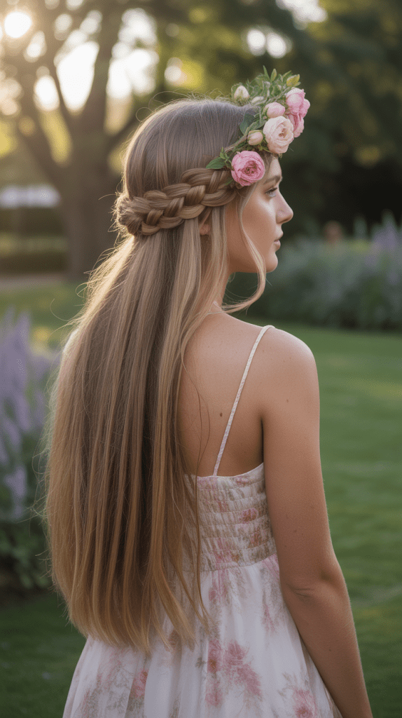 Braided Flower Crown Updo