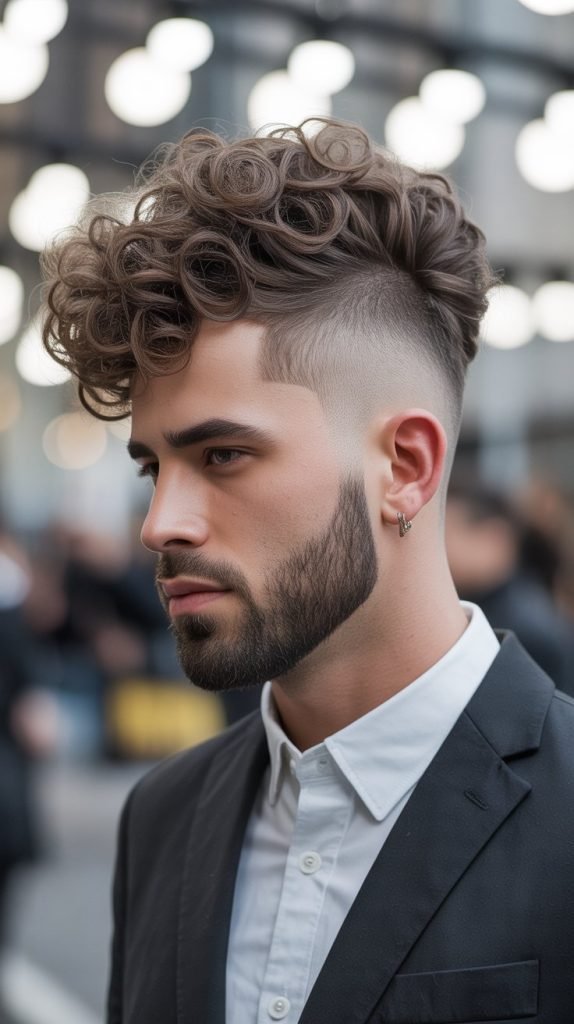 9. Zero Fade with Curly Quiff