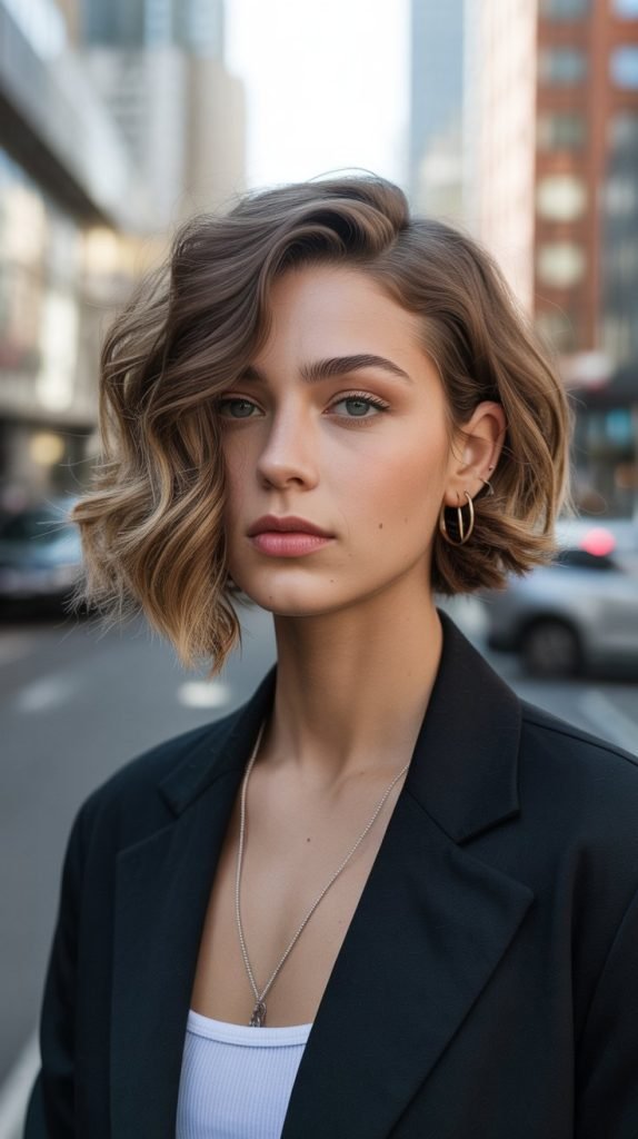 Asymmetrical Wavy Bob