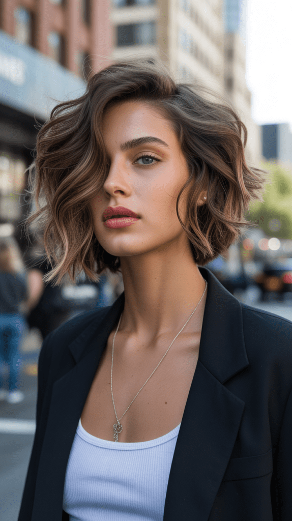 Choppy Asymmetrical Wavy Bob