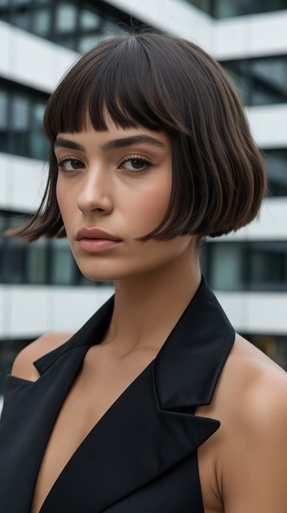 12. Geometric Chin Bob with Angular Bangs