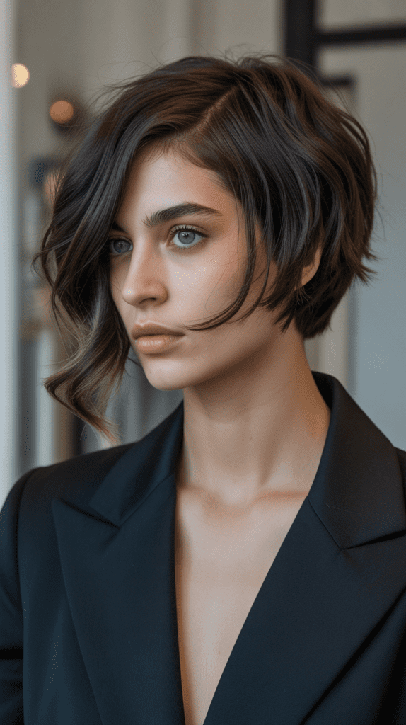 Asymmetrical Layered French Bob