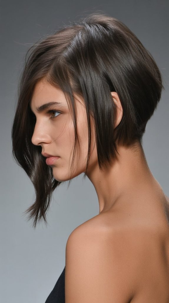 Asymmetrical Layered Ear-Length Bob