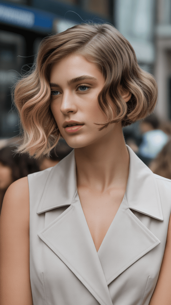 Blunt Angled Bob with Soft Waves