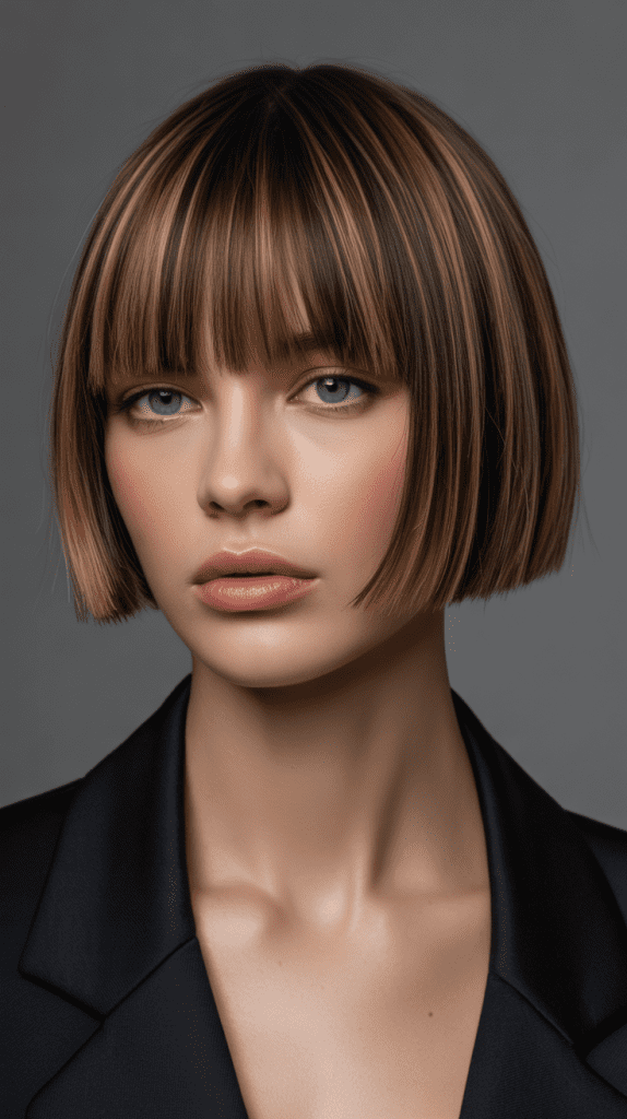 Inverted Blunt Bob with Straight Bangs
