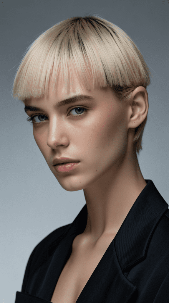 Blunt Cut Blonde French Bob