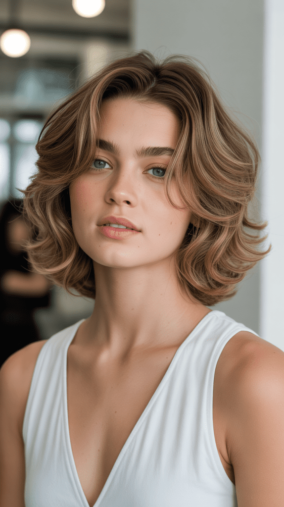 Layered Wavy Bob for Fine Hair