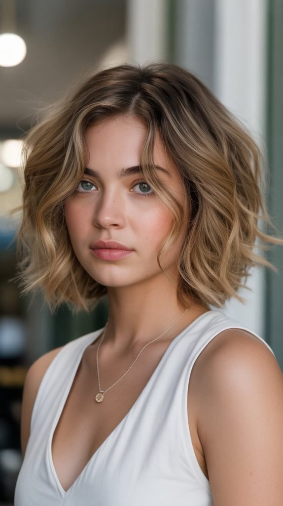 French Bob with Razored Edges for Waves