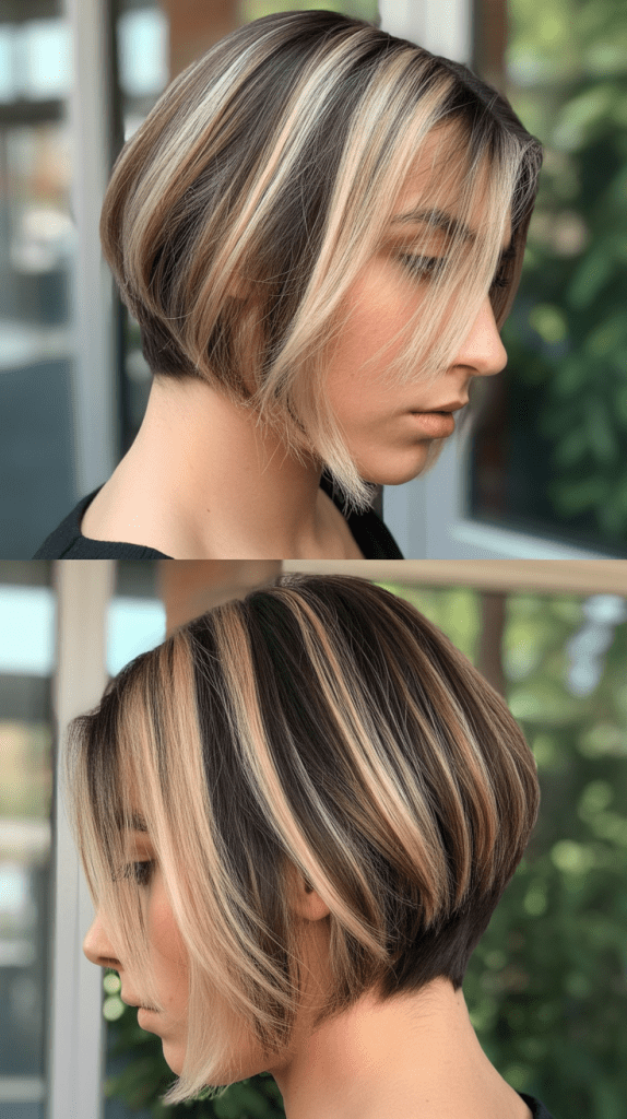 Inverted Bob with Balayage Highlights