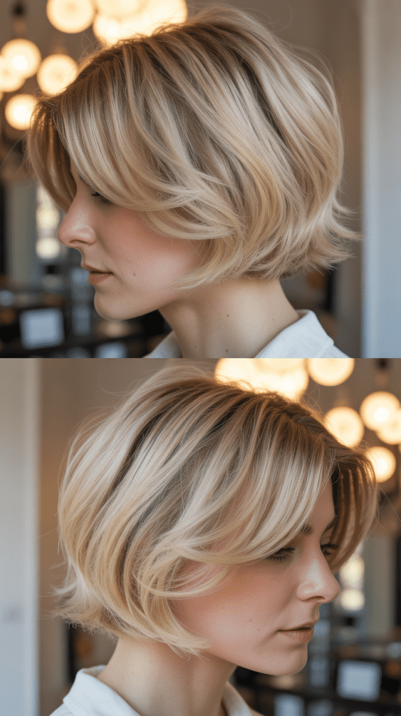 Soft Inverted Bob with Feathered Layers