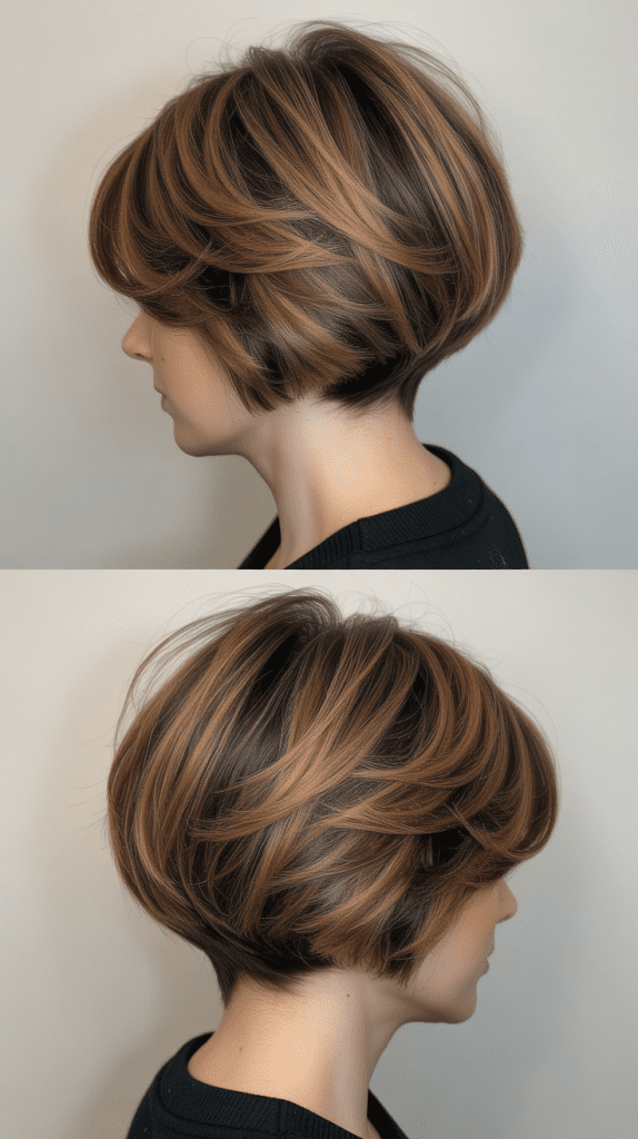 Stacked Inverted Bob with Volume Enhancement