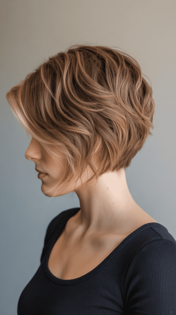 Textured Inverted Bob with Choppy Layers