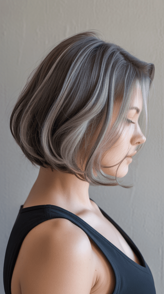 Inverted Bob with Natural Gray Blend