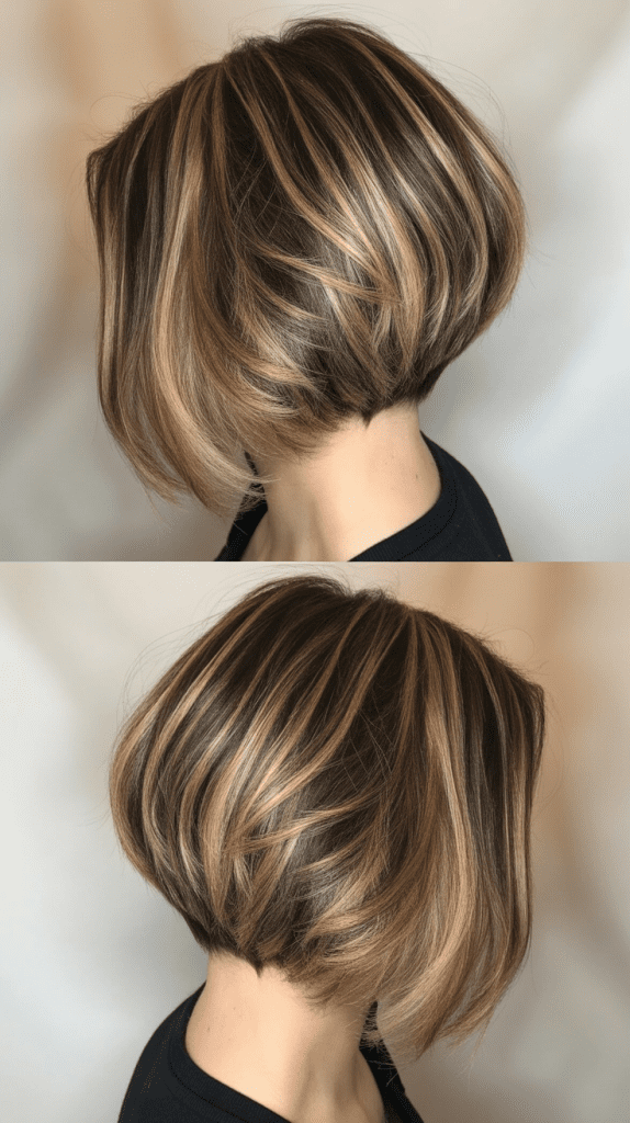 Inverted Bob with Face-Framing Highlights