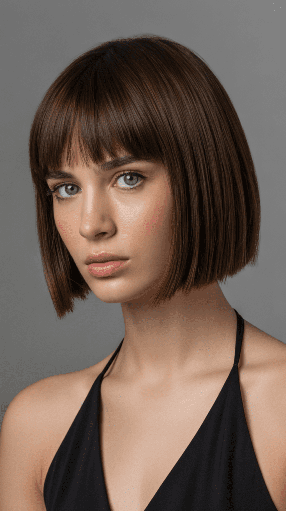 Straight French Bob with Bangs