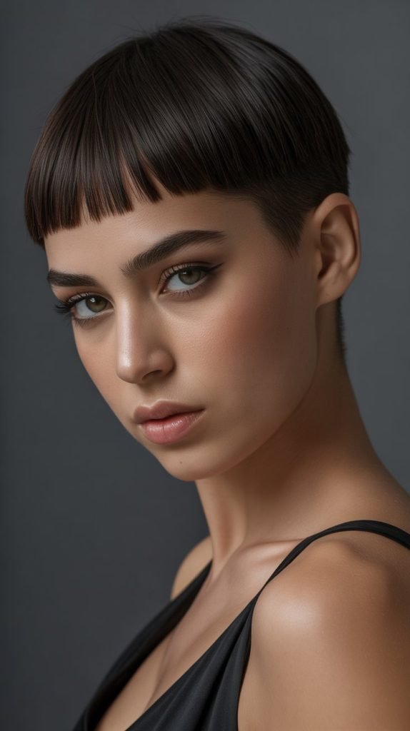 Edgy Bob with Sharp Fringe