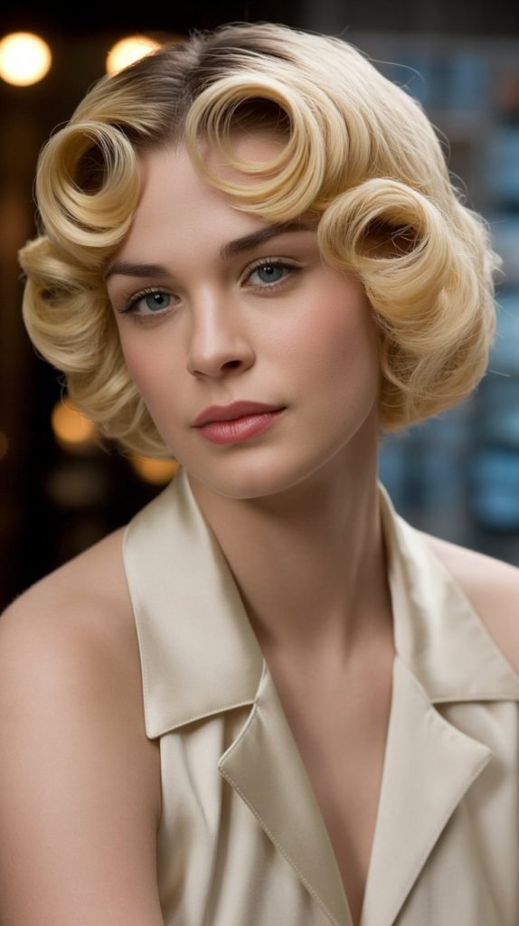 Retro Micro Bob with Victory Roll Fringe