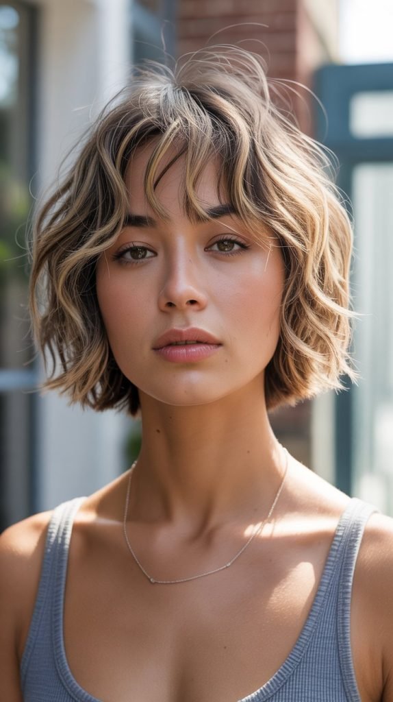 Tousled Micro Bob with Bedhead Fringe