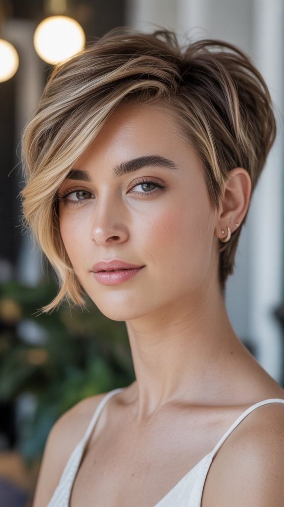 Side-Swept Pixie: Feminine Flair