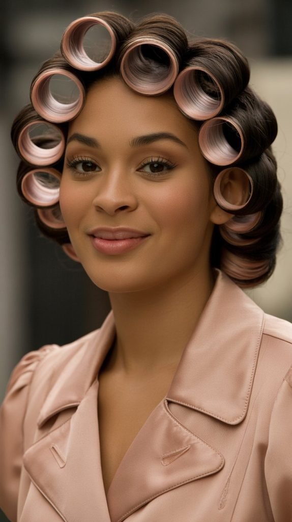 Vintage Pin Curls with Modern Colors