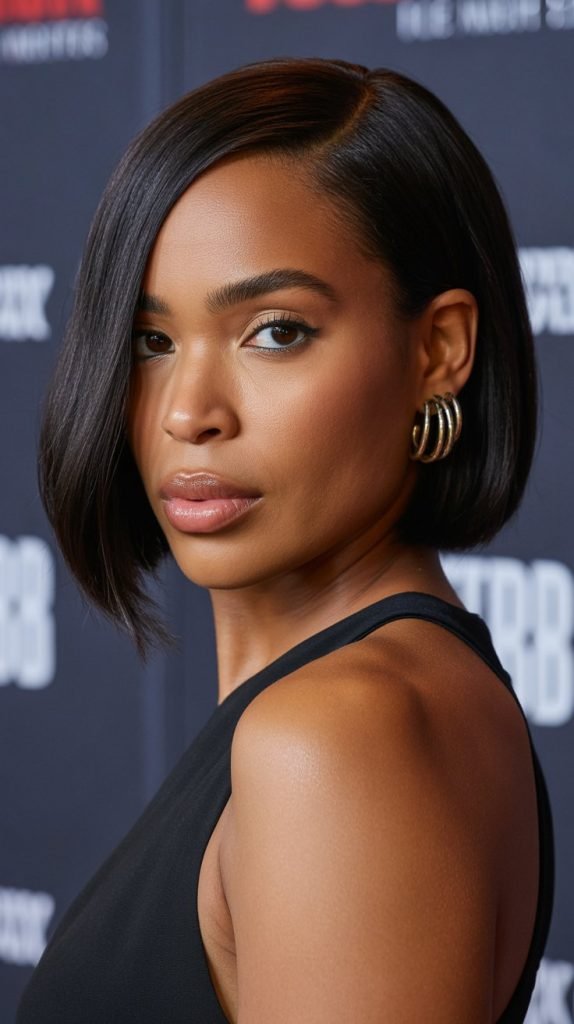 Sleek Jaw-Length Bob with Side Part