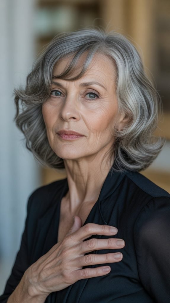 Side-Parted Medium Length with Soft Waves