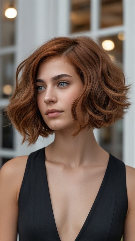 Graduated French Bob with Wavy Texture
