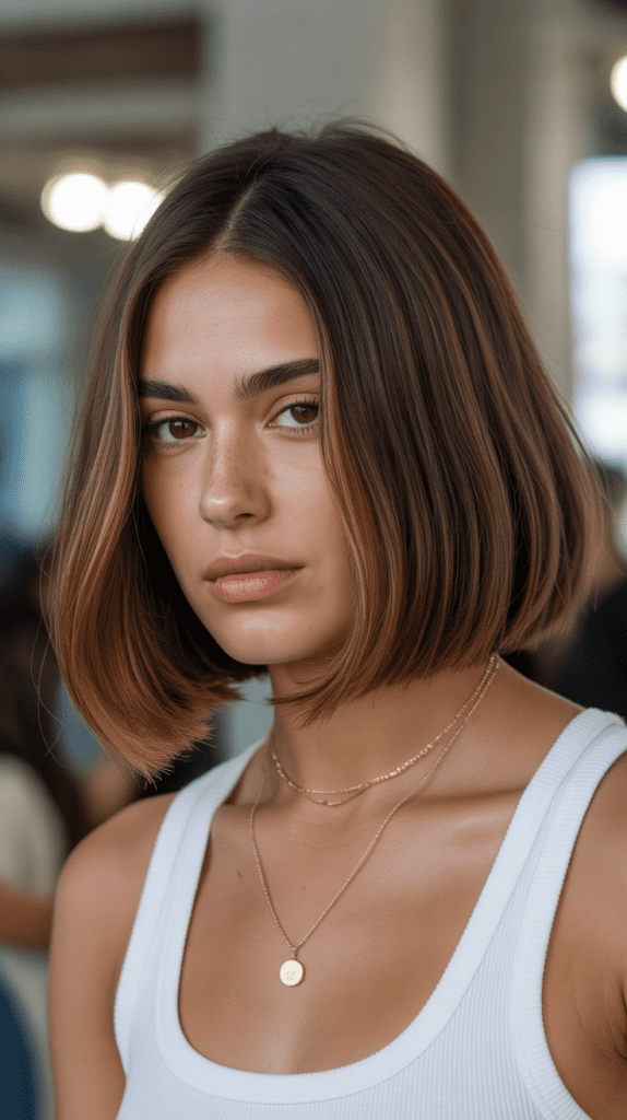 Honey Brown Blunt Bob