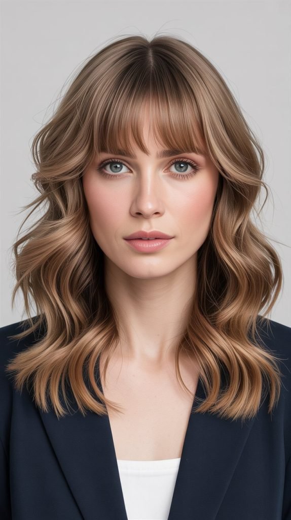 Texturized Bangs with Loose Waves