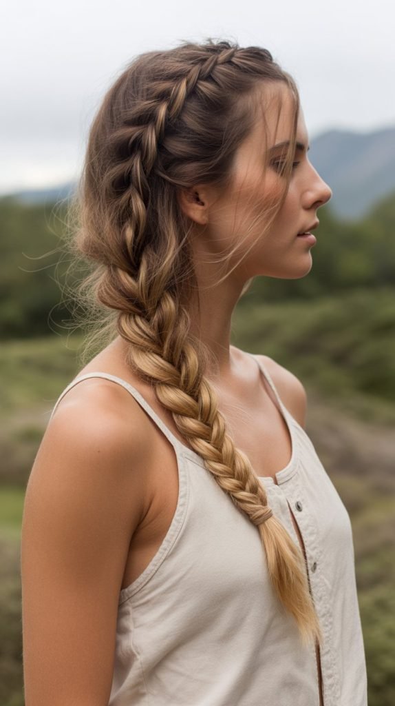 12. Fishtail Braid Over Shoulder