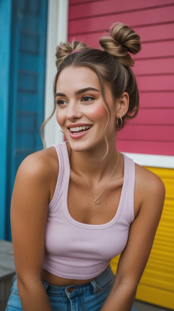 23. Half-Up Space Buns