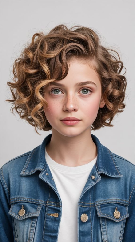 Asymmetrical Curly Cut