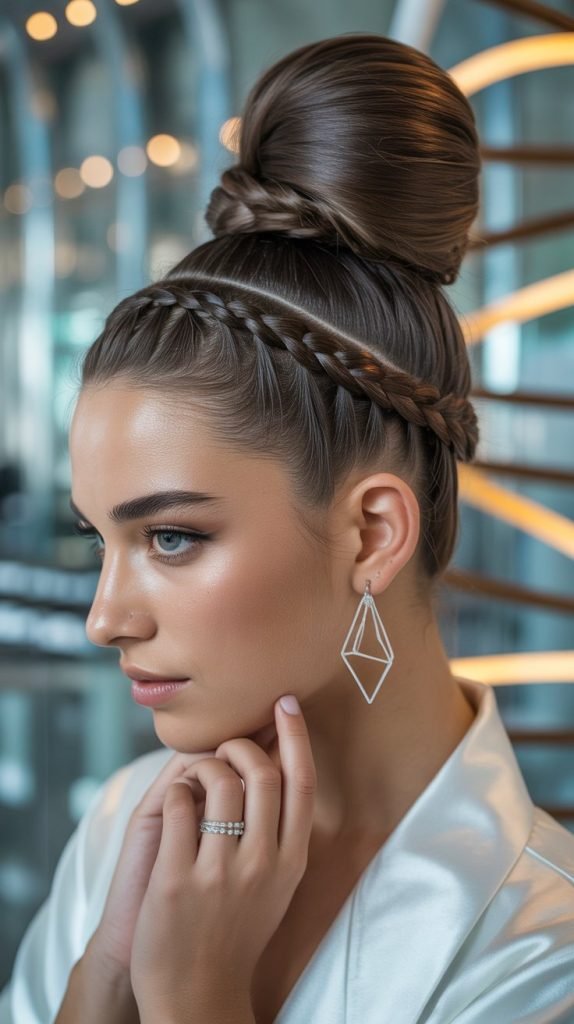 DNA Braid Twisted High Bun