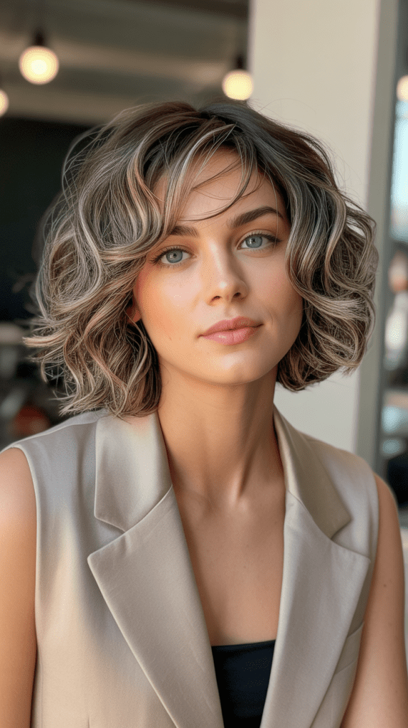 Wavy Bob with Shag Layer Influence