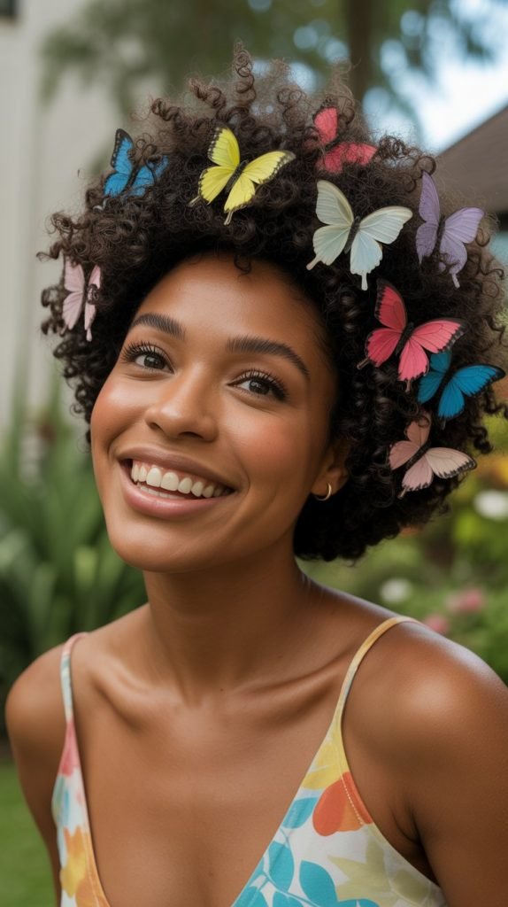 Butterfly Clips in Afro Texture