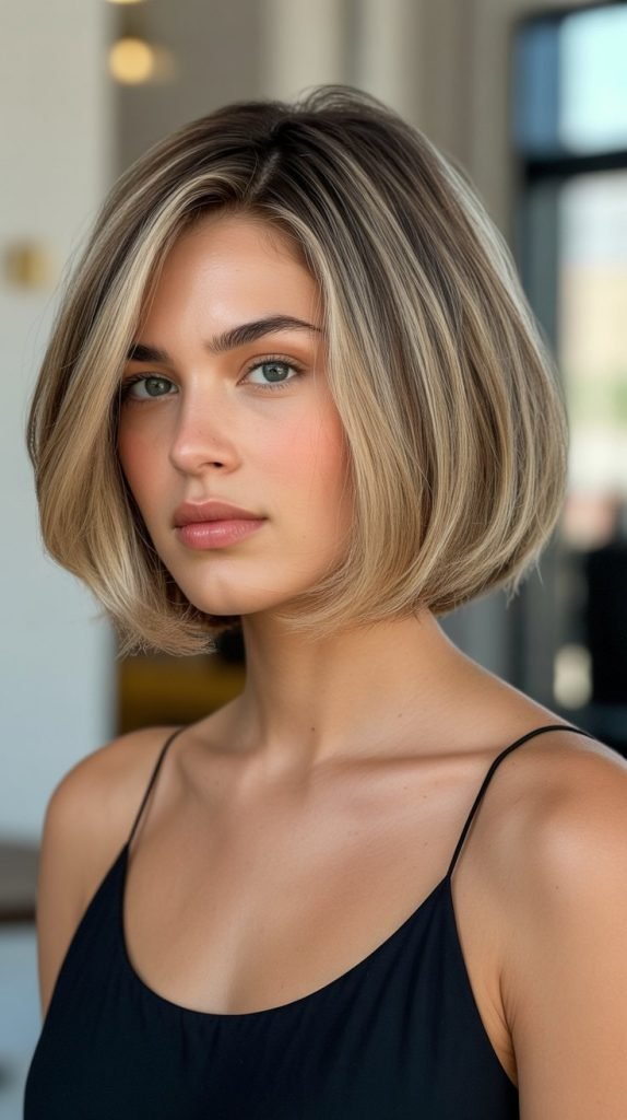 Layered Blunt Bob with Rounded Ends