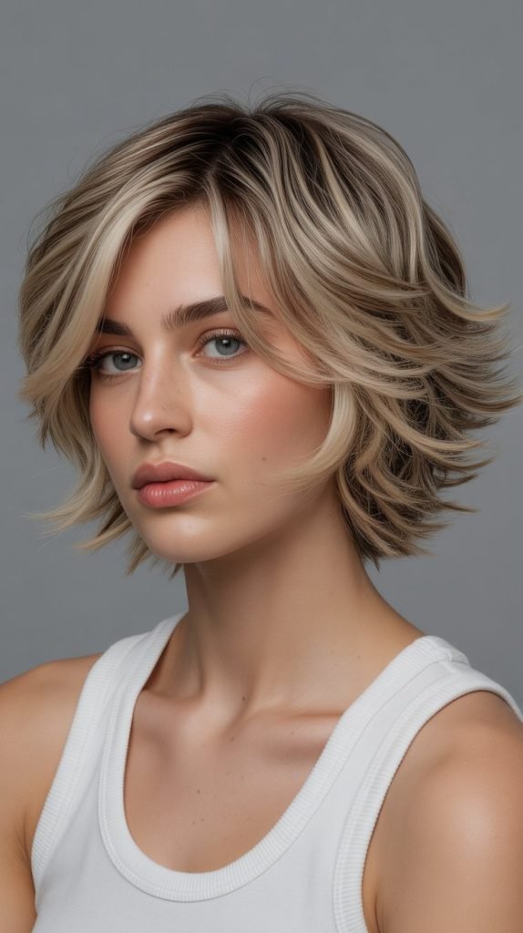  Layered Bob with Textural Variation