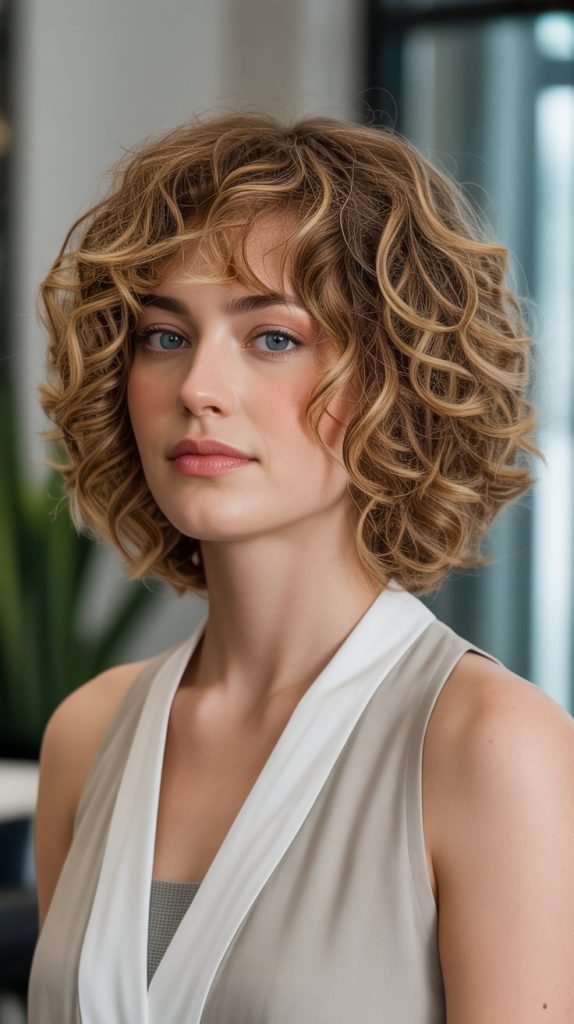 Layered Curly Bob