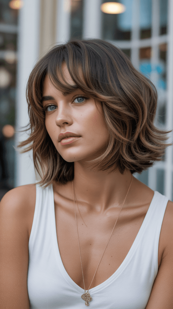 Layered French Bob With Curtain Bangs