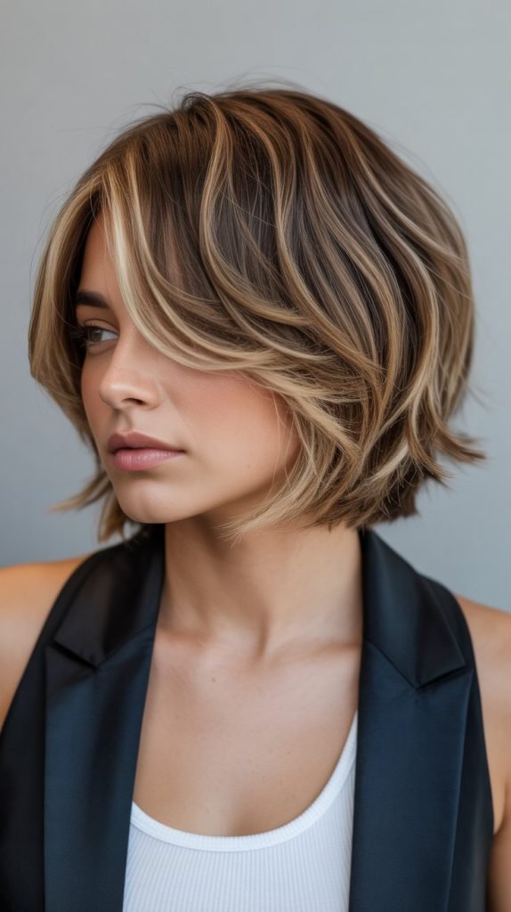 Layered Bob with Root Shadow